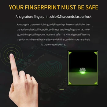 Smart Fingeraftryk Lås USB-Touch Kontrol Hængelås Hurtig Låse Zink Legering Metal Selv Udvikle en Chip til Dør Bagage