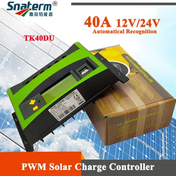 NYE 40A 12V 24V Auto Arbejde LCD-Oplader Solar PV-Controller Tilsynsmyndigheder dobbelt USB-udgang 40A Batteri Oplader Solar PV Max.PV 50V