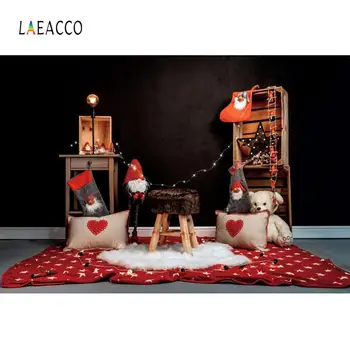Laeacco Glædelig Jul Baby Legetøj Pude, Bamse Stue Part Tæppe, Indendørs Billede I Baggrunden Foto Baggrund Photostudio