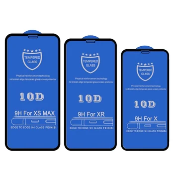 100pcs 10D Hærdet Glas Til iPhone 12 Mini-11 Pro Max antal XS-XR-X 8 7 6 Plus SE Fuld Dækning Dækker Buet Skærm Protektor Film