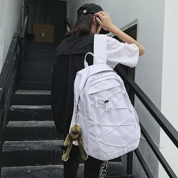 Skoletaske kvindelige koreanske version af Harajuku college studerende på high school-rygsæk mandlige stor kapacitet rejse ins vind rygsæk