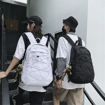Skoletaske kvindelige koreanske version af Harajuku college studerende på high school-rygsæk mandlige stor kapacitet rejse ins vind rygsæk