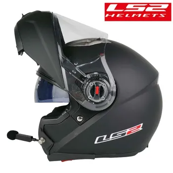 Bluetooth headset LS2 FF370 Modulære Motorcykel Hjelm Flip Op kask intercom Capacete Racing håndfri Casco Moto