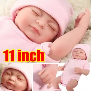 11 tommer 28cm Genfødt Silikone Dukker Håndlavet Blød Naturtro Baby Pige Dukke Realistisk Toy Børn Piger Børn til Julegave