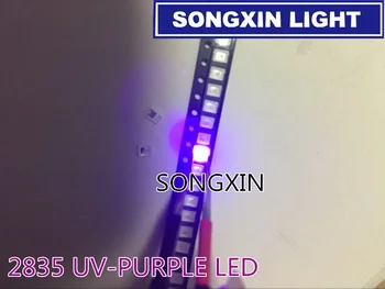 100pcs Dioder 2835 3528 SMD UV-LED Lilla Lampe Perle 395 - 410nm Ultraviolet Lys-emitterende Dioder Ultra Violet SMT LED Perle Lampe