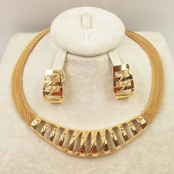 Dubai halskæde i guld øreringe samling mode Nigeria bryllup African pearl smykker samling italienske kvinders smykker sæt