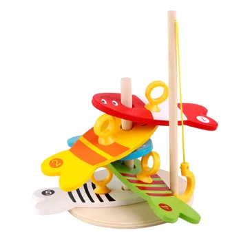 5Pcs Spædbarn Legetøj af Træ Fiskeri Fisher Toy Tidlig Pædagogisk Læring Træ Tabel Spil at Spille med en Ven Spædbarn Spiller Type Forstå