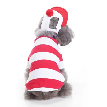 2018 Halloween Hunde Tøj Sæt Med Hat, Stribet Fængsel Uniform Dress Up Jakker Californien Kostume Frakker Kæledyr Hund Kostume