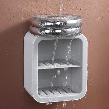 BAISPO Bærbare Sæbe Retter Til Et Badeværelse Væg Monteret Sæbe Holder Arrangør Plast Dobbelt Storage Rack Badeværelse Tilbehør