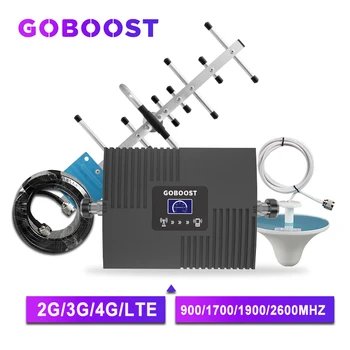 GOBOOST trådløse forstærker 4g signal booster GSM 2g 3g 4g repeater LTE 800 AWS 1700 og 2100 mhz repeater 2600 mobiltelefon booster