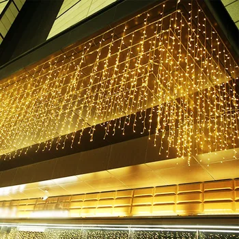 Julelys Udendørs Udsmykning 4m 8m 16m 20m Hænge 0,6 m Led Curtain Icicle String Lys nytår Garland Led Fairy Lights