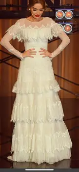 Særlige lejlighed свадебное платье formelle lange ærmer ruffly nederdel vestidos de novia brudepige kjoler XD-163