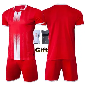 Mænd & Børn Survetement Fodbold Sæt Futbol Kit Fodbold Sport Uniform , Athlet Shirt, der Passer , fodboldtrøjer Sæt Gave benbeskyttere