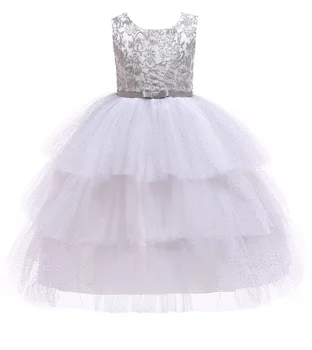 Hot Salg Baby Pige Princess Ball Gown Dress Blonder Blomst Børn Bridemaid Til Bryllup, Galla Fest Kjoler børn Tøj