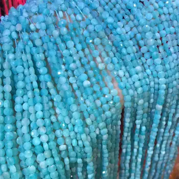 Natursten Amazon Sten Beaded 4mm Facetteret oblate Løs Isolering Perler til Smykker at Gøre DIY-Halskæde og Armbånd Tilbehør