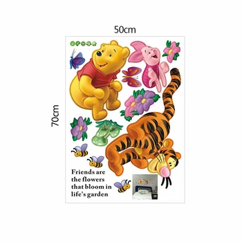 Peter Plys Bjørn, Tiger Gris Bee Wall Stickers Kids Room Hjem Udsmykning Diy Cartoon Animal Mural Art Film Decals Væg Plakat
