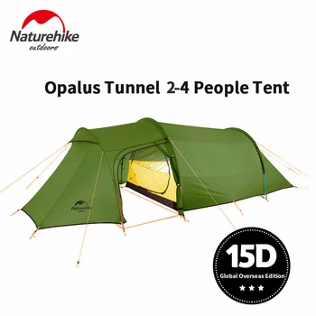 Naturehike Camping Telt Opalus Tunnel 2-4 Personer 4 Årstider Ultralet Telt Vandtæt 15D/20D/210T Stof Turist Telt Med Mat