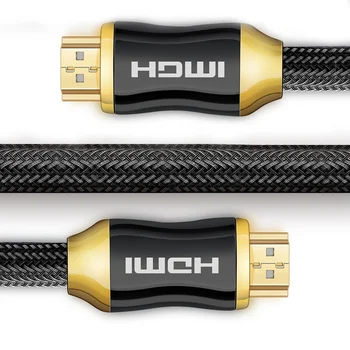 HDMI-Kabel 3 m - Flettet Afskærmning Ledning - Ultra High Speed - Ethernet - & Audio Return - Video-HD - Xbox, PlayStation, PS3, PS4 PC-TV