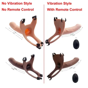 10 Speed Remote Control Hule Strapon Dildo Vibrator for Mænd Kæmpe Silikone Mandlige Penis Extension Strap on Dildo med Harness 2019