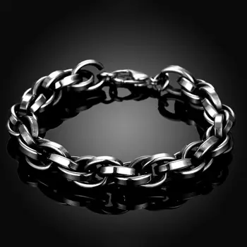 Geometriske Mænd Chain & Link Armbånd Med Karabinlås,Titanium Stål Kæde Gamle Maya Karriere Gave