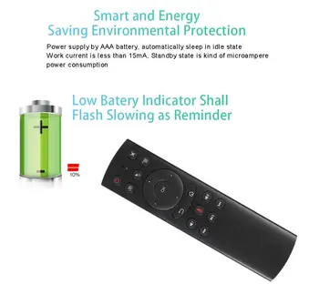 2,4 G Trådløs Fjernbetjening med nano-USB-modtager/ voice control/ luft musen til smart-TV/ Android-boks/ computer
