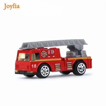 6STK 1:64 Skala Model Mini Trykstøbt Bil brandbil Legering Motor legetøjsbiler Stigen Bil Maskiner Børn, Legetøj til Børn, Drenge #
