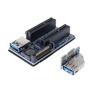 Tilføje Kort PCIE Riser-Kort PCI Express-Adapter USB 3.0-Raiser Riser PCI-E Extender PCIE X1 til Dual-Port PCI-E X4 udvidelseskort