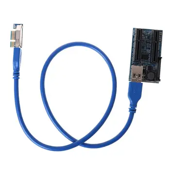 Tilføje Kort PCIE Riser-Kort PCI Express-Adapter USB 3.0-Raiser Riser PCI-E Extender PCIE X1 til Dual-Port PCI-E X4 udvidelseskort
