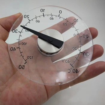 Glas Stikker Type Cirkulære Gennemsigtig Indendørs/ Udendørs Vindue Termometer Temperatur Vejr Station Værktøj -40 til 50C