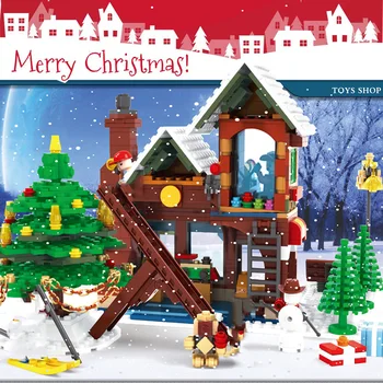 Byggesten Christmas Santa Tog træet posthuset Claus Tal Byen Vinter Landsby Skaberen Venner Mursten Legetøj Gaver