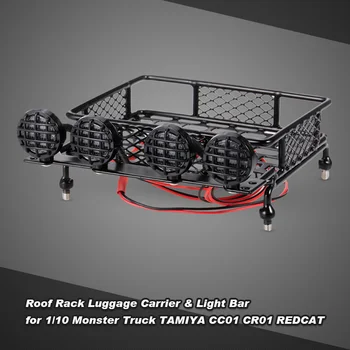 Tag Bagagebærer bagagebærer og Lys Bar for 1/10 Monster Truck fjernstyret Bil Crawler For TAMIYA CC01 CR01 AXIAL SCX10 RC4WD REDCAT