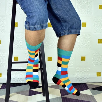 Sokker mænd ' s nye design Europæiske og Amerikanske populære mænds bomuld sokker, 5 par farverige casual business sokker