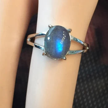 Moonlight natursten Ring S925 Sterling Sølv Ring Mænd Kvinder Krystal Ring Energi Sten Korea style Smykker Engros