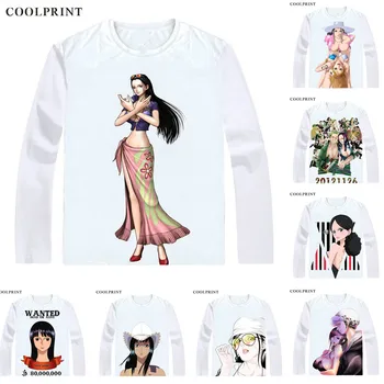 COOLPRINT ET STYKKE T-Shirts Lange Ærmer Anime, Manga Wan Pisu Straw Hat Pirates Nico Robin Djævelen Barn Niko Robin T-Shirt