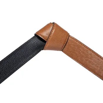 Hi-Tie 3,5 cm i Ægte læder Mode til Mænd Bælte Brunt Designer Bælter til Mænd Dragon Jeans Rem Automatisk Cowboy Luksus Bælter
