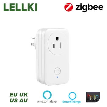 LELLKI Zigbee Socket Smart Switch stik OS Trådløse Kontrol Timer stemmestyring Arbejde med Zigbee Hue SmartThings Echo plus Alexa