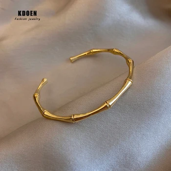 Avanceret Design Forstand Kreative Bambus Form Guld Armbånd Mode Simple koreanske Smykker Til Kvinde Sexy Girl ' s Armbånd