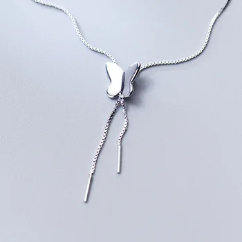 INZATT Ægte 925 Sterling Sølv Minimalistisk Sommerfugl Vedhæng halskæder For Mode Kvinder Part Fine Smykker Søde Tilbehør Gave