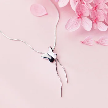 INZATT Ægte 925 Sterling Sølv Minimalistisk Sommerfugl Vedhæng halskæder For Mode Kvinder Part Fine Smykker Søde Tilbehør Gave