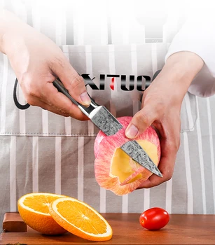 XITUO 2 stk køkkenknive sæt Japansk Damaskus stål Mønster kokkens kniv sæt Cleaver Peeling Laks Udskæring nytte af træ