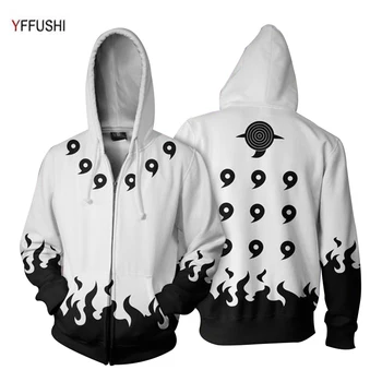 YFFUSHI Patchworked Lynlås Jakke Mænd Mode Naruto Design 3d-Print Hooded Coat Hip Hop Lynlås Trøjer Plus Størrelse 5XL 12826