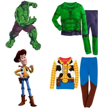 Hot Sell 2016 Incredible Hulk pyjamas til drenge børn kostume pyjamas sæt passer Muskler sæt 1~7Y