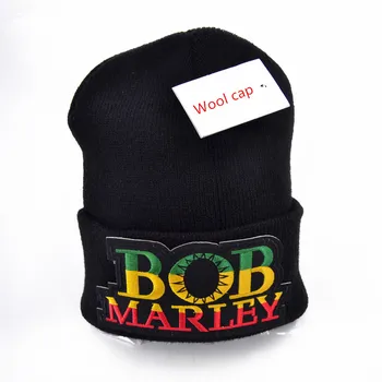 Nyeste model Bob Marley logo Uld Huer 6 farver Strik Mænd Huer Til Mænd, Kvinder Beanie Varm Baggy Udendørs Sport Hat
