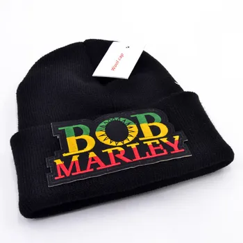 Nyeste model Bob Marley logo Uld Huer 6 farver Strik Mænd Huer Til Mænd, Kvinder Beanie Varm Baggy Udendørs Sport Hat
