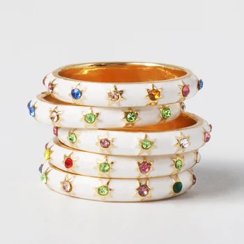 Engros JUJIA Kvinder Boho koreanske Stjerner Krystaller Perle Ring Lady Party Guld vielsesringe For Kvinder, Piger Smykker