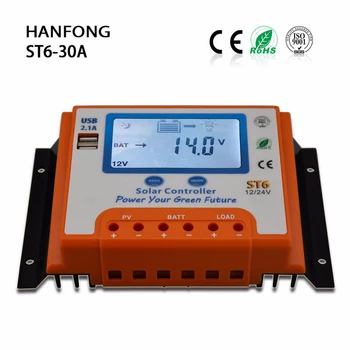 ST6 60A Solceller Controller 12v/24v Automatisk Skift Inverter Controller LCD Auto Solar laderegulator Sol Panel PV Regulator