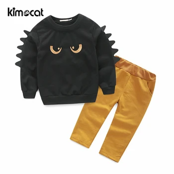Kimocat Baby Boy Tøj med Lange Ærmer Dreng er Ren Bomuld Lille Monster Hoodie Jakke To Stykker Søde Tegneserie Drenge Tøj Sæt