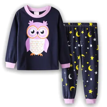 TUONXYE Barn Pyjamas Tegnefilm Dinosaur Pyjamas Sæt Kids Pijama Infantil Drenge Nattøj Bomuld Piger med Lange Ærmer Nattøj Passer til