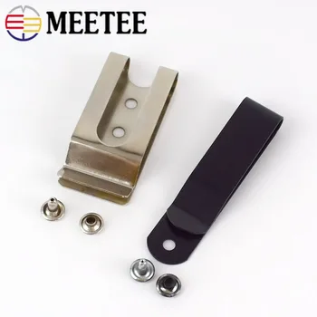 Meetee 2/5pcs 5.5/6,7 cm Metal Bælte Klip Hardware Spænde Krog til Lommerne Wallet-Tasten Hooker DIY Tilbehør Sølv Sort BF219