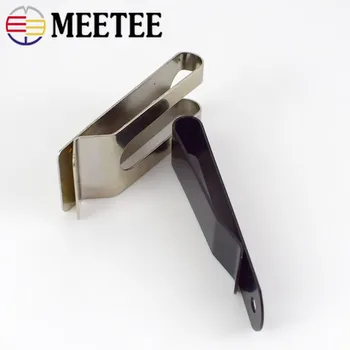 Meetee 2/5pcs 5.5/6,7 cm Metal Bælte Klip Hardware Spænde Krog til Lommerne Wallet-Tasten Hooker DIY Tilbehør Sølv Sort BF219
